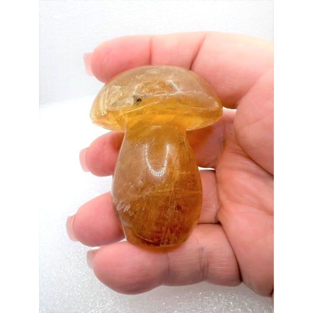 Yellow Fluorite Mushroom Carving - Picture 4 of 8